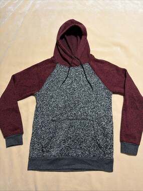 Brooklyn Clothing 1896Mens Pullover Hoodie Sweatshirt Small Red&Gray Long Sleeve